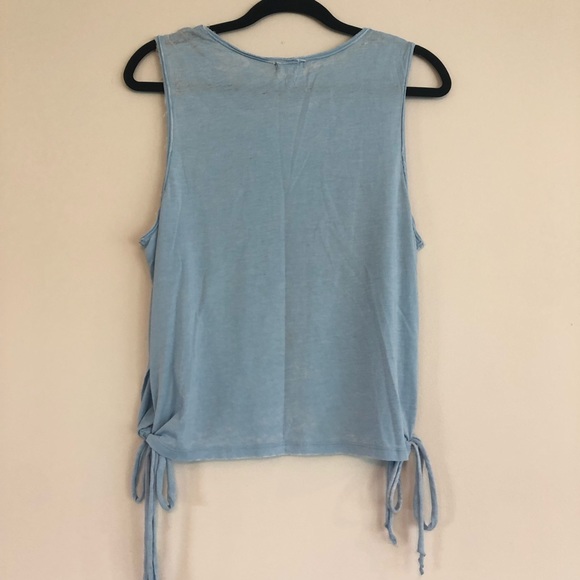 Blue Tribal Skull Boho Medium Tank Top - Picture 4 of 8